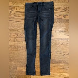 Free People Black Jeans with Leather Detail